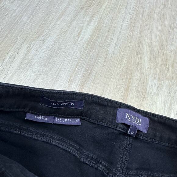 NYDJ Black Slim Bootcut Sure Stretch LiftxTuck Technology High Rise Jeans 12 - Picture 13 of 14
